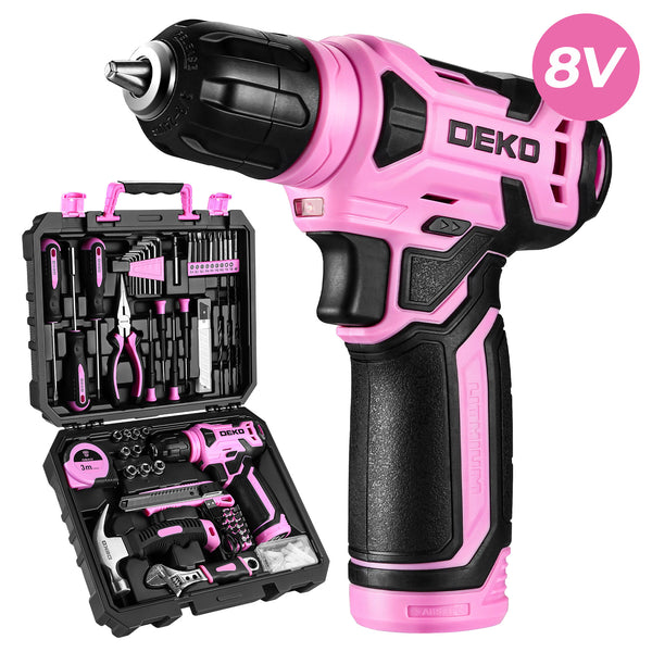 126 Piece Tool Set with 8V Cordless Drill