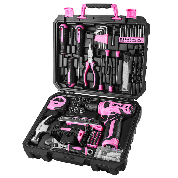 DEKO 126 Piece Tool Set with 8V Cordless Drill