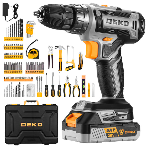 186 Piece Tool Kit with 20V Cordless Drill