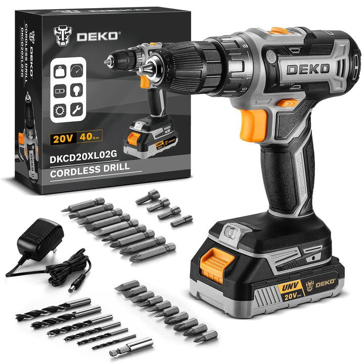 20V Cordless Drill Kit with Battery & Charger - DEKOTOOLS STORE