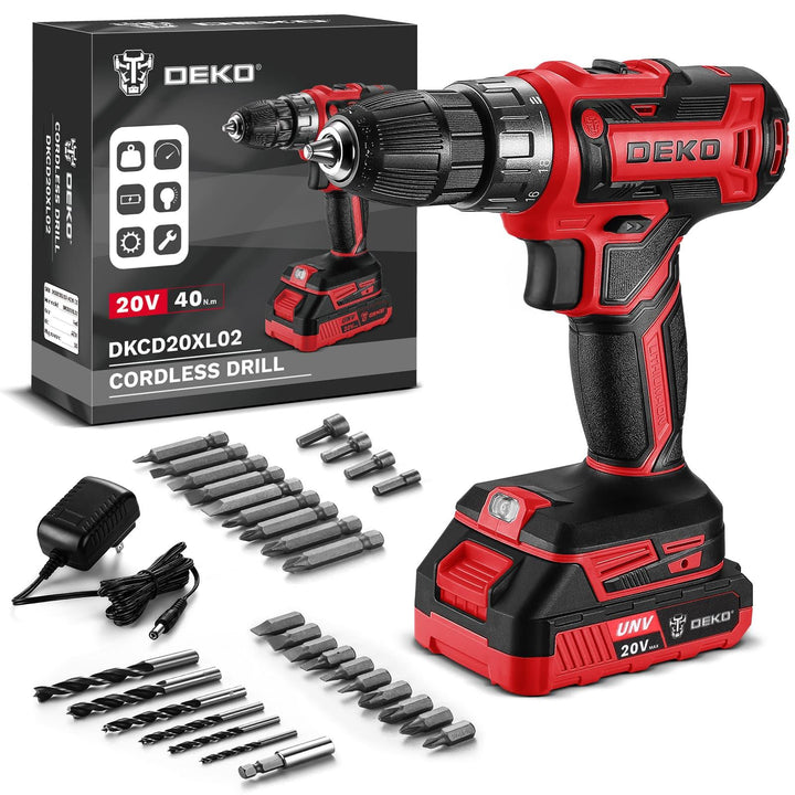 20V Cordless Drill Kit with Battery & Charger - DEKOTOOLS STORE