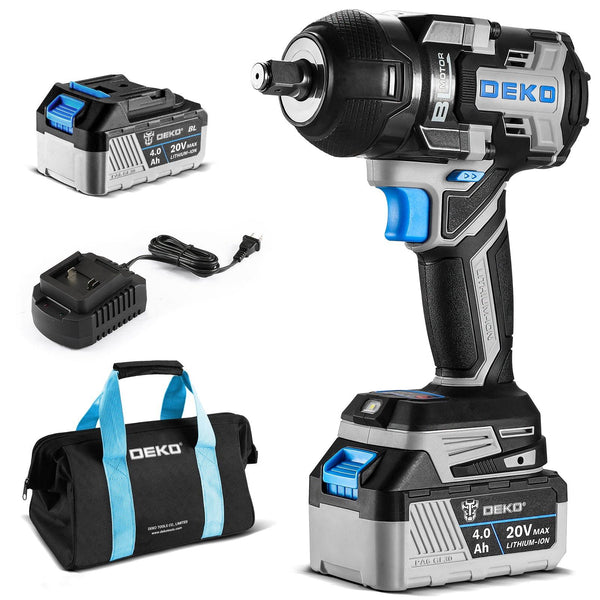 20V 1x4.0Ah LI-ION BATTERY HIGH TORQUE 1/2" BRUSHLESS IMPACT WRENCH - DEKOTOOLS STORE
