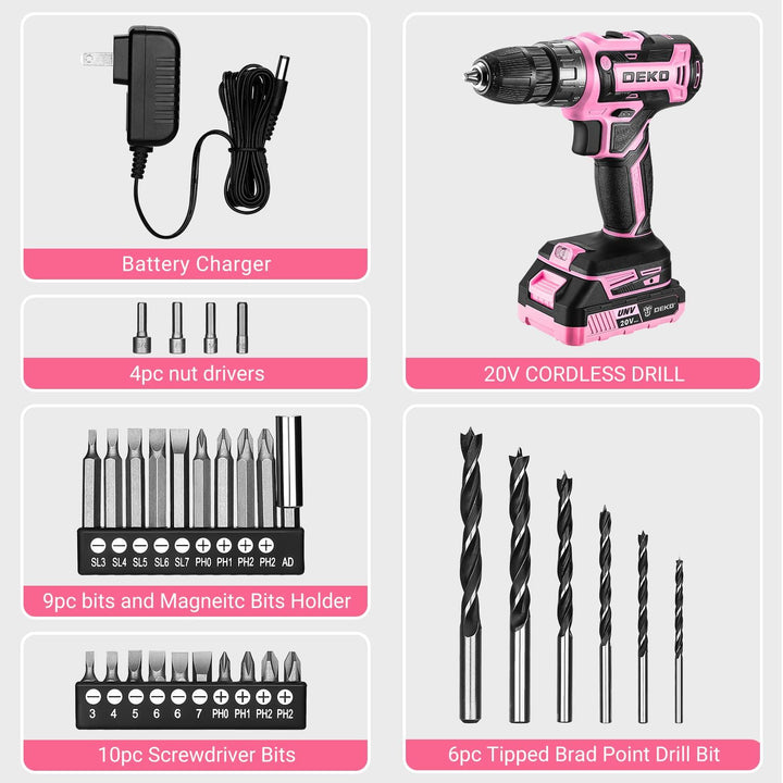 20V Cordless Drill Kit with Battery & Charger - DEKOTOOLS STORE