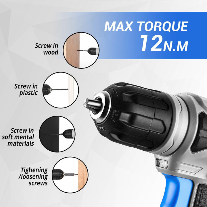126 Piece Tool Set with 8V Cordless Drill - DEKOTOOLS STORE