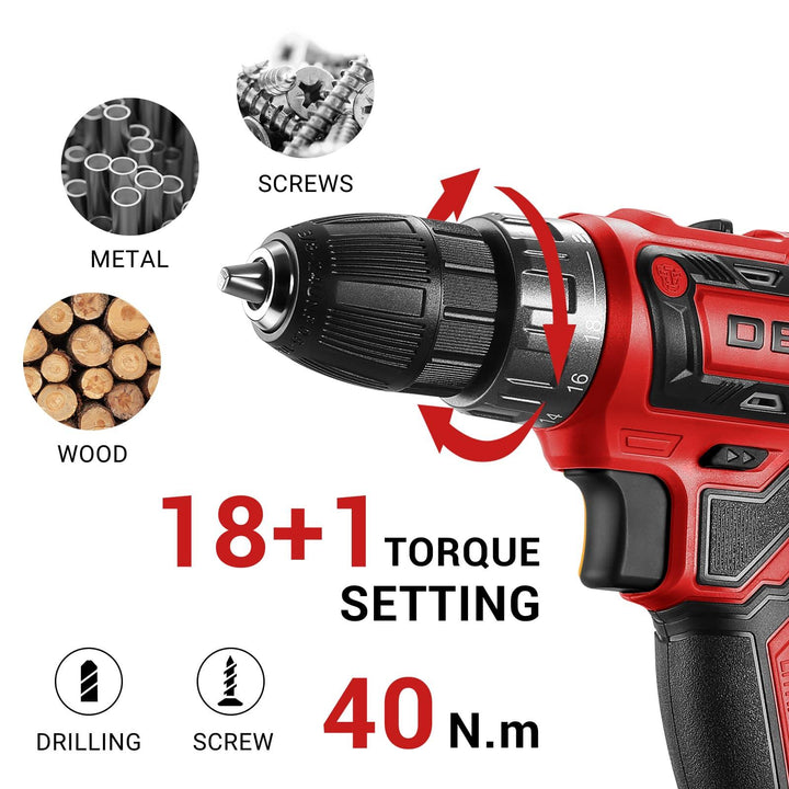 20V Cordless Drill Kit with Battery & Charger - DEKOTOOLS STORE