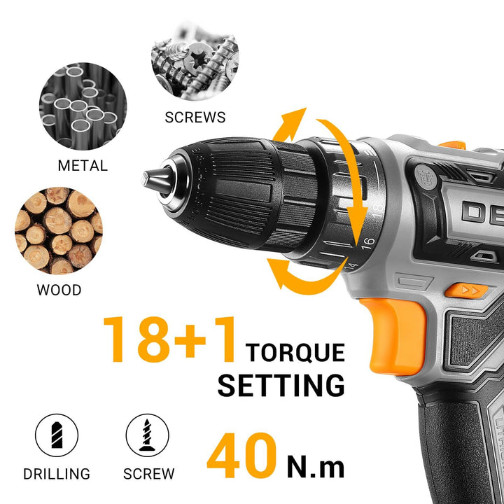 20V Cordless Drill Kit with Battery & Charger - DEKOTOOLS STORE
